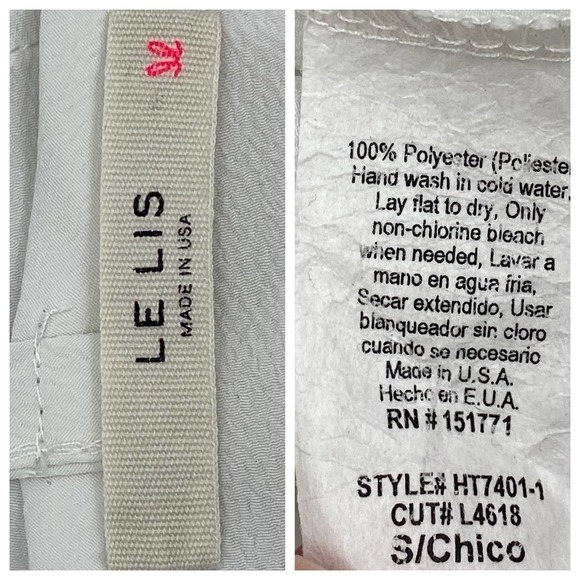 LE Lis White Crochet Lace Cut-Out Blouse Small - Picture 12 of 12